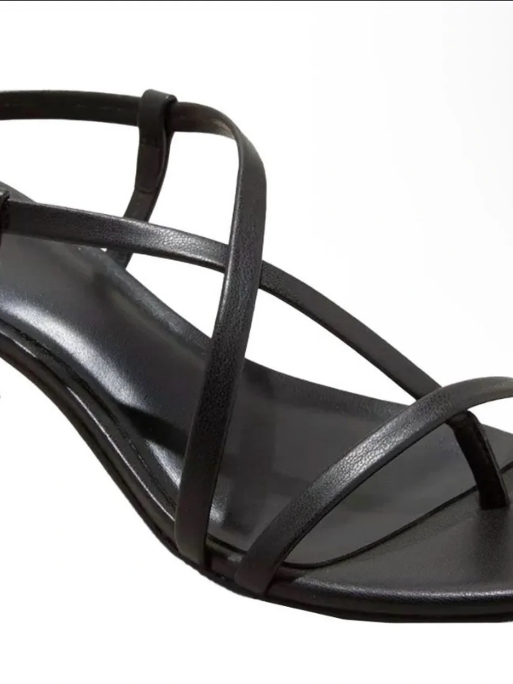 a new day Black Strappy Square-Toe Heeled Sandals